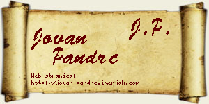 Jovan Pandrc vizit kartica